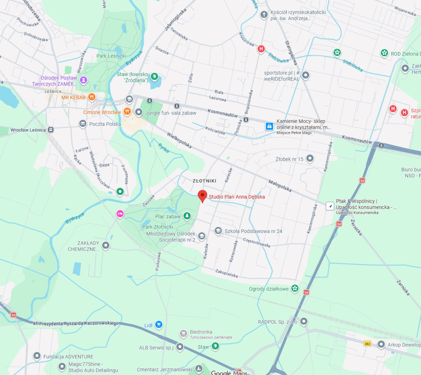 Mapa dojazdu Studio Plan